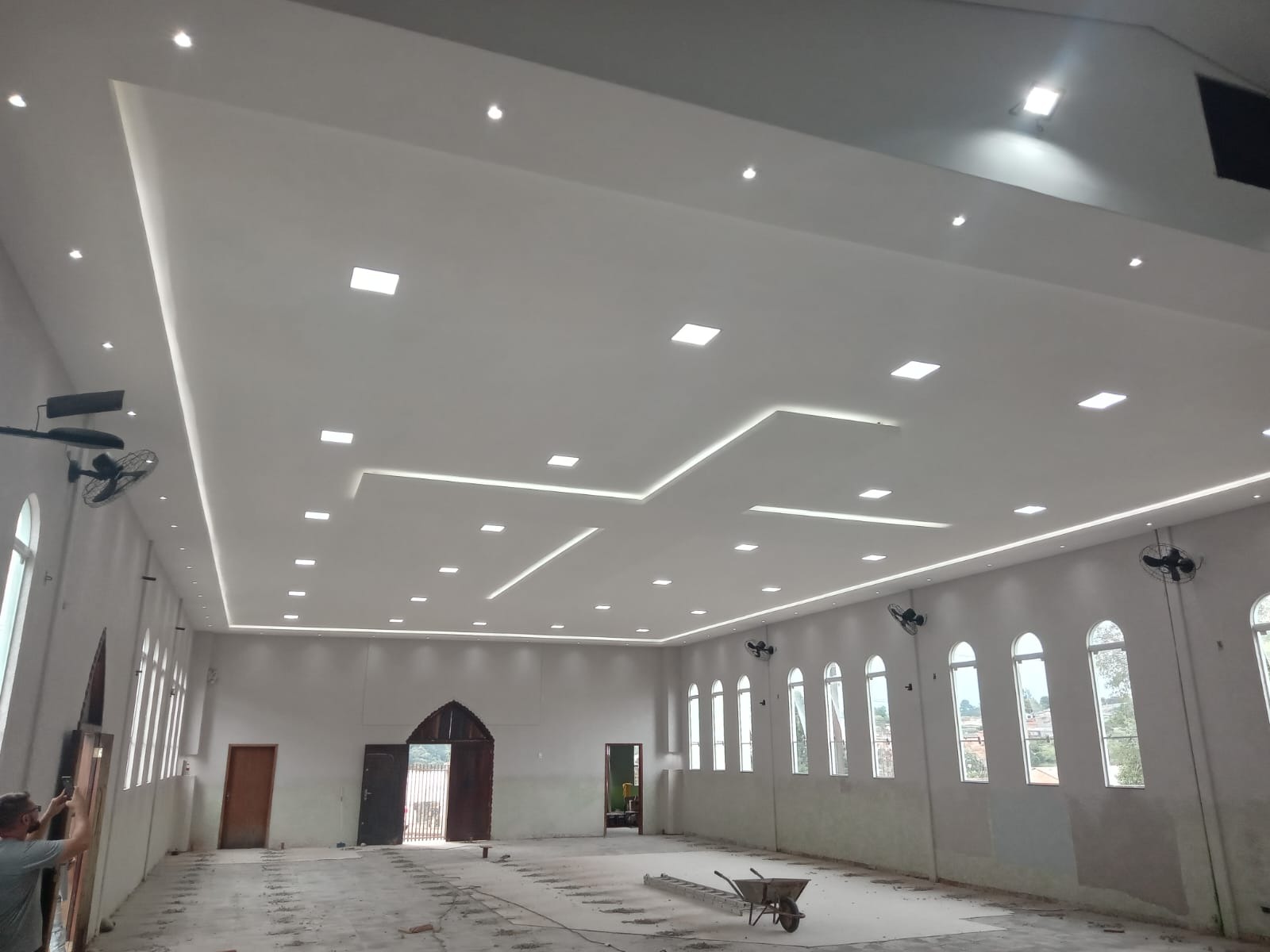Amostra de forro em drywall ensinado no curso